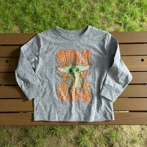STAR WARS The Child Gray Long Sleeve T Shirt Size 4T NEW NWOT